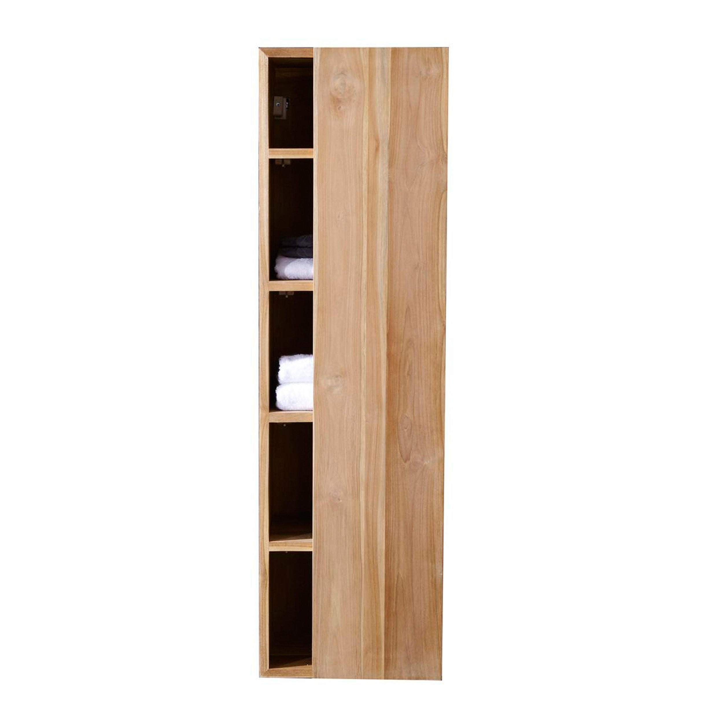 HOCHSCHRANK Typo Natur aus Teak - Naturfarben, Holz (35/120/30cm) - Tikamoon