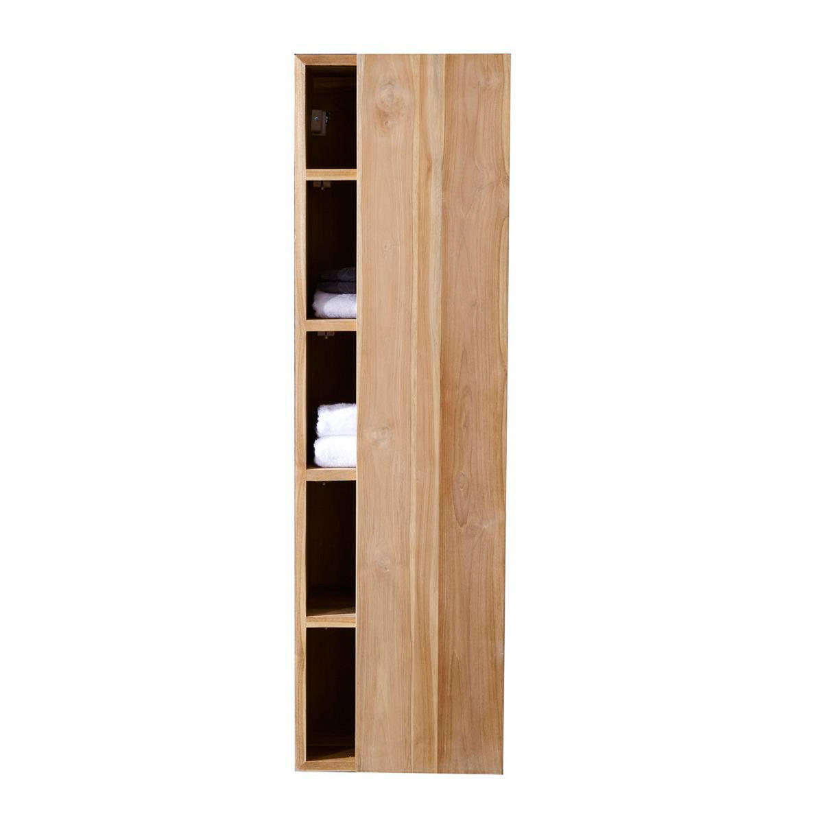 HOCHSCHRANK Typo Natur aus Teak - Naturfarben, Holz (35/120/30cm) - Tikamoon