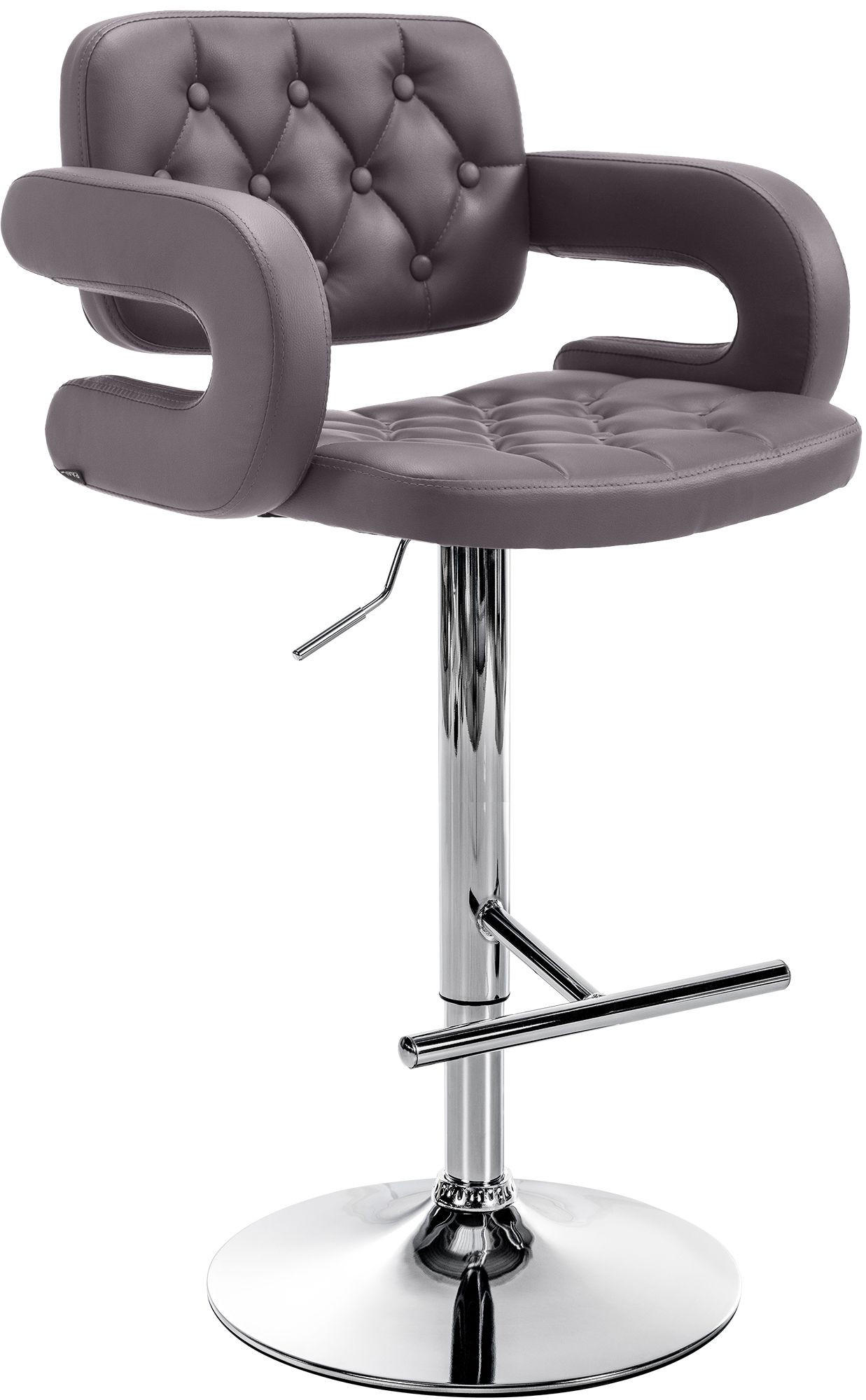 BARHOCKER Lederlook braun - Chromfarben/Braun, Textil/Metall (62/103/55cm) - CLP