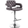 BARHOCKER Lederlook braun - Chromfarben/Braun, Textil/Metall (62/103/55cm) - CLP