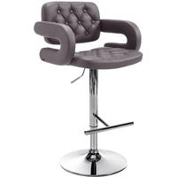 BARHOCKER Lederlook braun - Chromfarben/Braun, Textil/Metall (62/103/55cm) - CLP