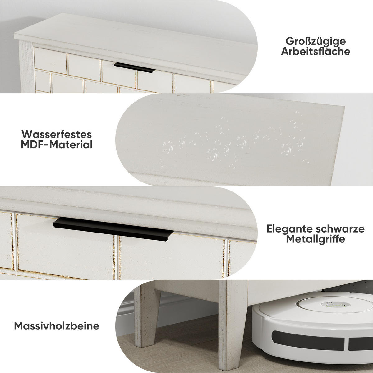 SCHUHSCHRANK aus MDF & Spanplatte in Weiß mit 2 Schubladen - Weiß, Holzwerkstoff (80/97.5/24cm) - Modfu