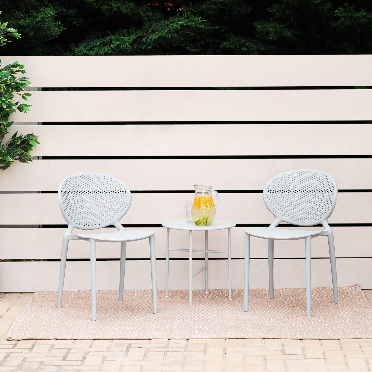 GARTENSTUHL 4er-Set Kunststoff Grau - Grau, Kunststoff (41/77/48cm) - Homestyle4u