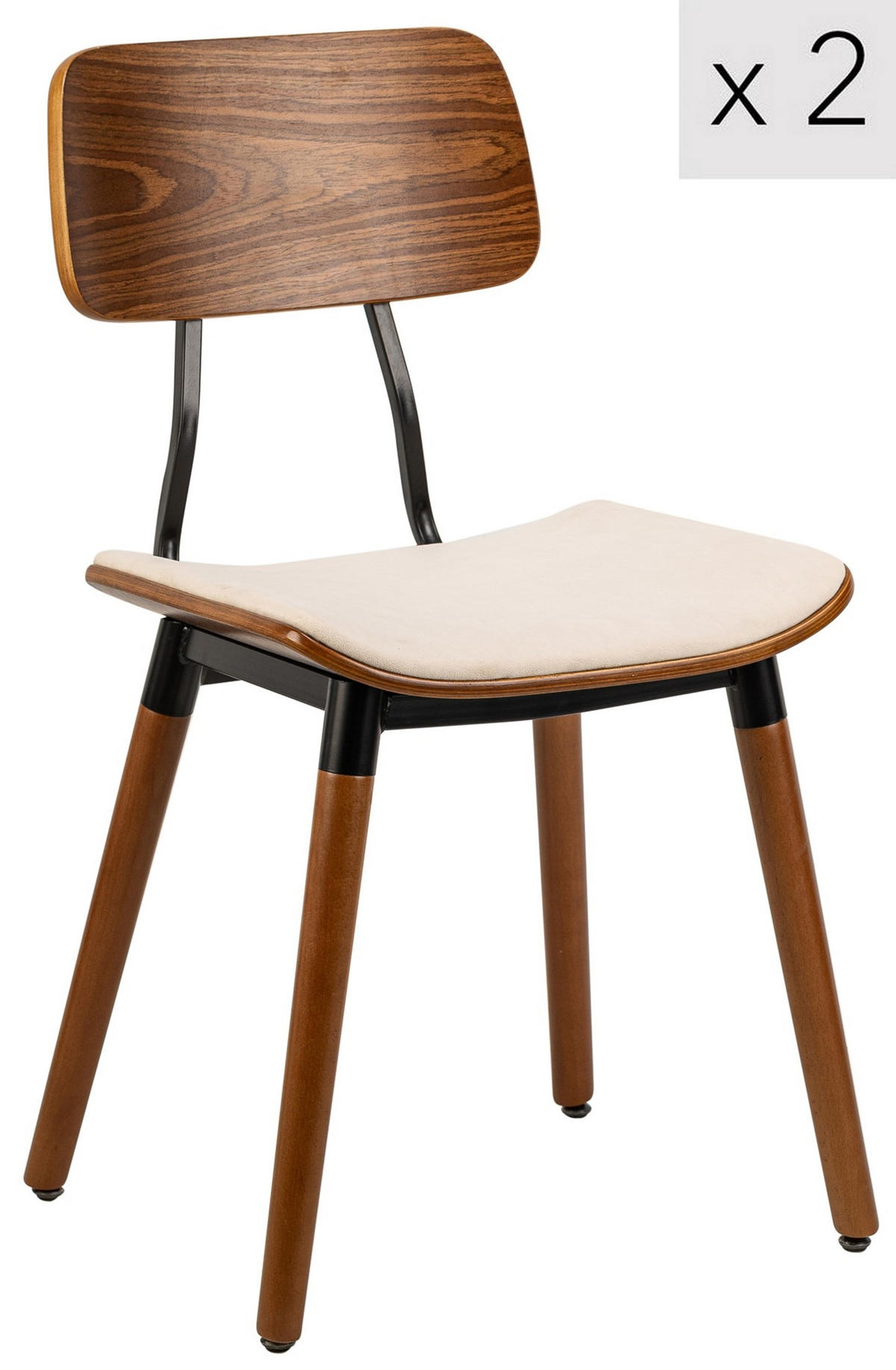 STUHL 2er-Set Stoff Beige - Beige, Textil (44/82/50cm) - Nordlys