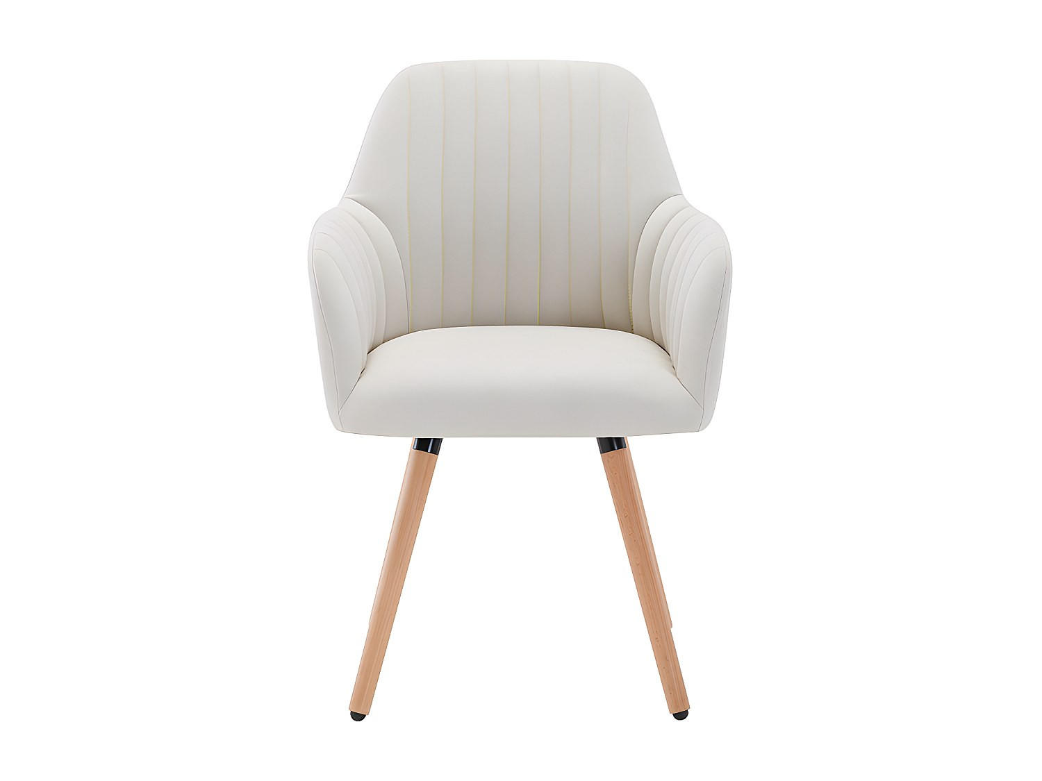 STUHL - 56 cm x 58 cm - Stoff - Cremefarben - ELEANA - Creme, Textil (56/85/58cm) - Vente-Unique