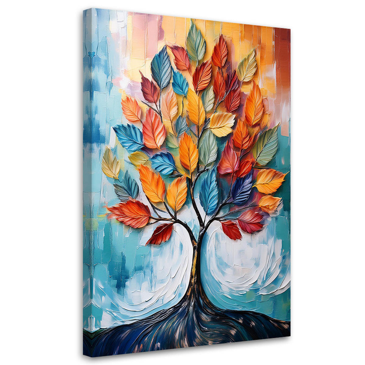 WANDBILD blätter baum der liebe abstraktion - Multicolor, Textil (40/60cm) - Feeby