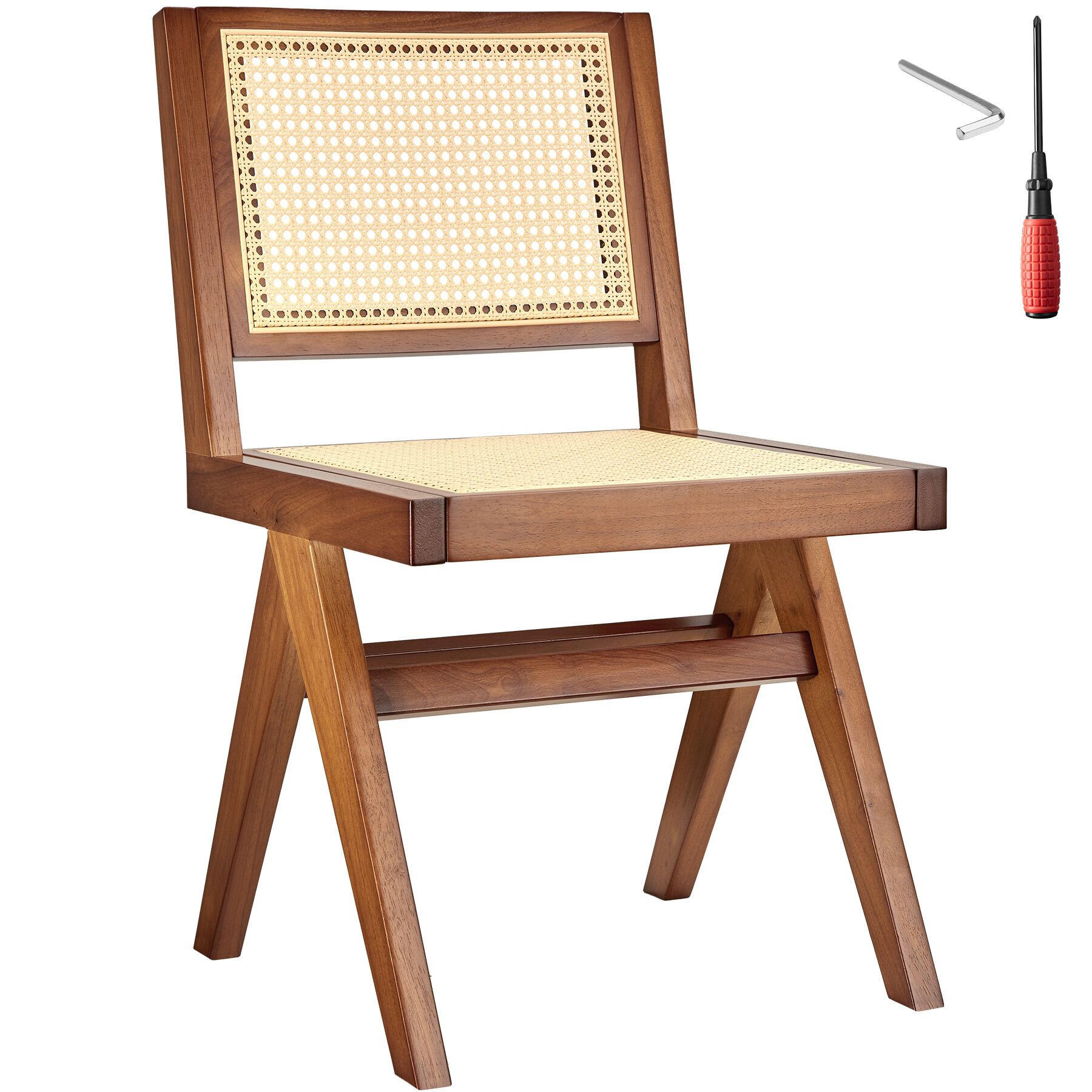 HOLZSTUHL Lissy,48,5 x 53,5 x 83 cm, Belastbarkeit 120 kg,Eiche dunkel - Wildeiche, Holz (48.5/83/53.5cm) - tectake