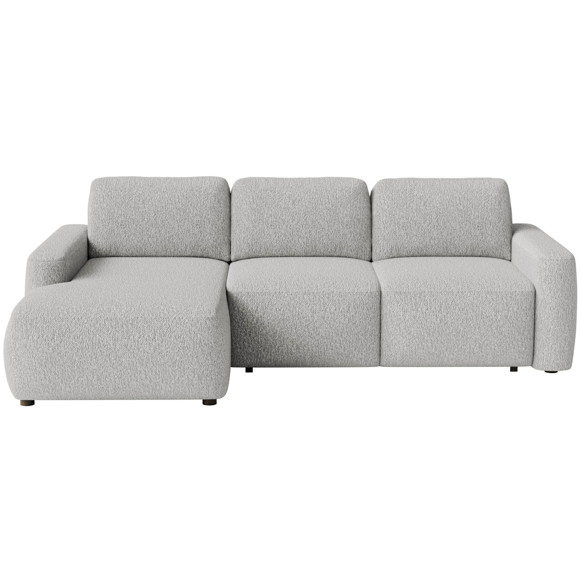 ECKSOFA Carnos Mini Hellgrau Chenille - Hellgrau/Schwarz, Kunststoff/Textil (238/164cm) - Selsey