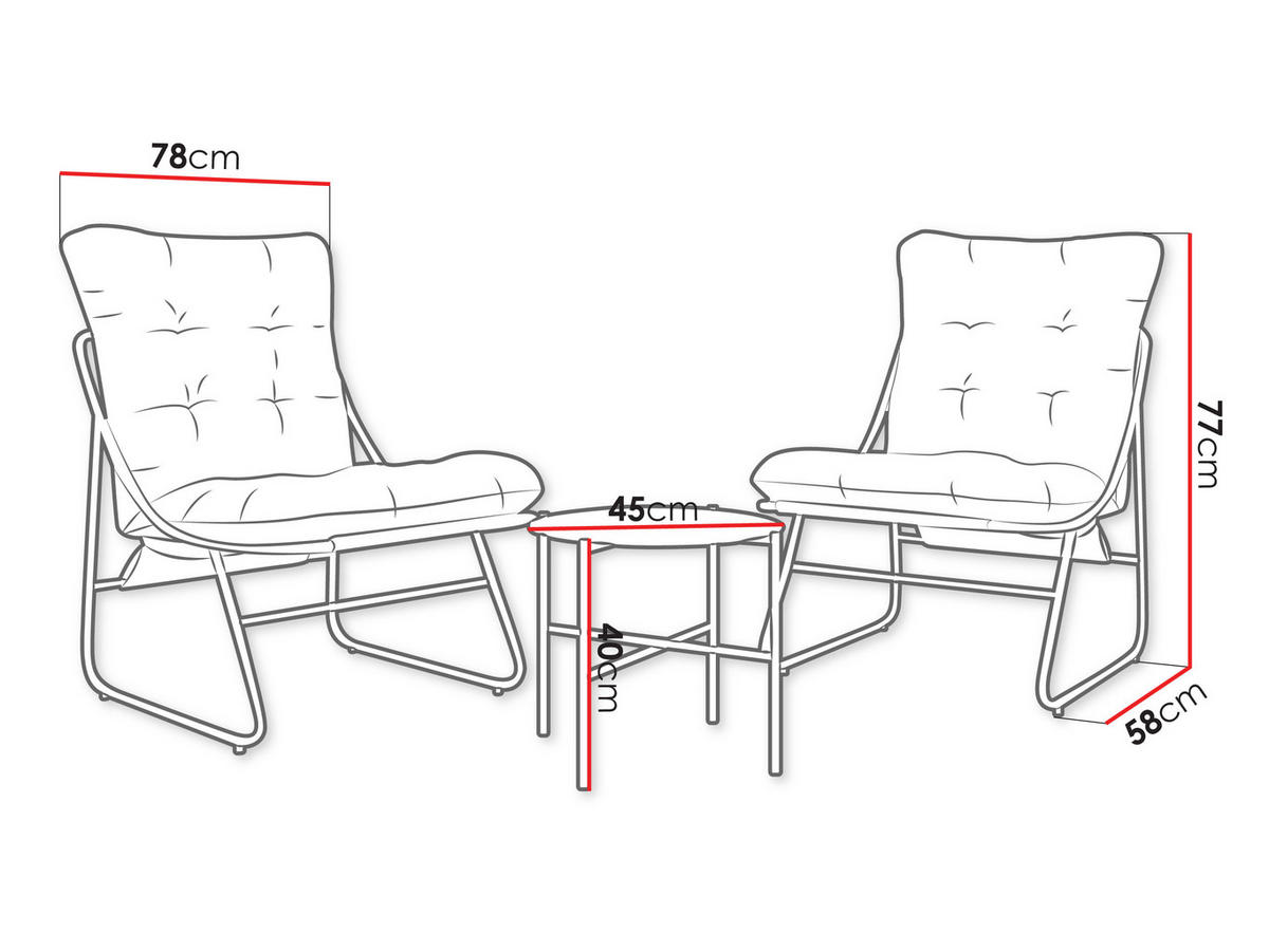 GARTENMÖBEL Edoste - Grau, Metall - MIRJAN24