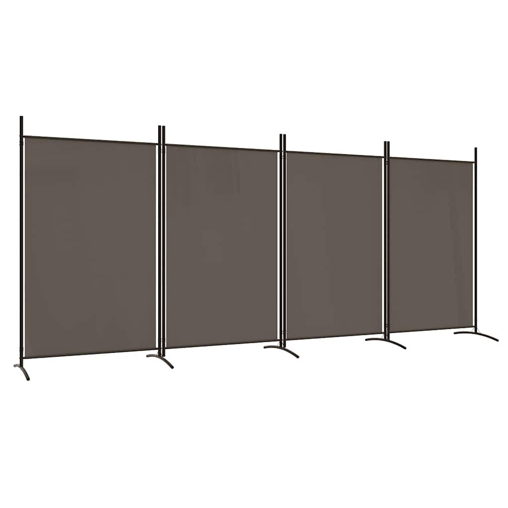 PARAVENT 4-teilig Anthrazit 346/180 Cm Stoff - Anthrazit, Textil (346/180/0.1cm) - vidaXL