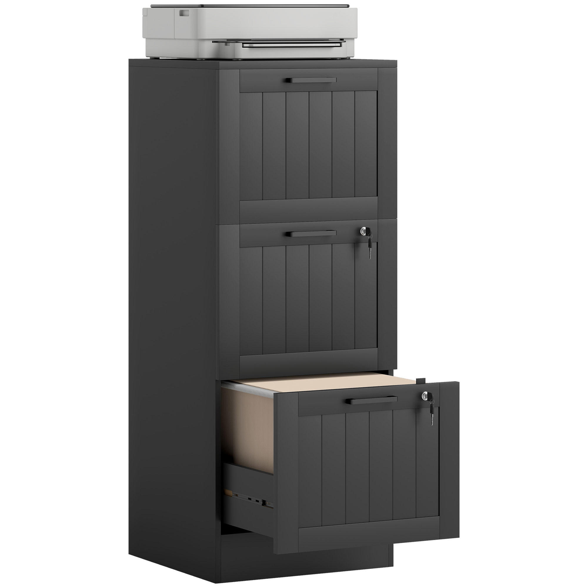 XXXLutz Büroschrank Schwarz 40x101x40 cm