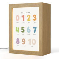 NACHTTISCHLAMPE Pädagogisch - Zählen lernen - Weiß - Farben - 1-10 15x20 cm - Weiß, Holzwerkstoff (8/15/20cm)