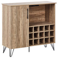 WEINREGAL Hellbraun Eliston - Hellbraun/Schwarz, Holzwerkstoff (97/90/36cm) - Beliani