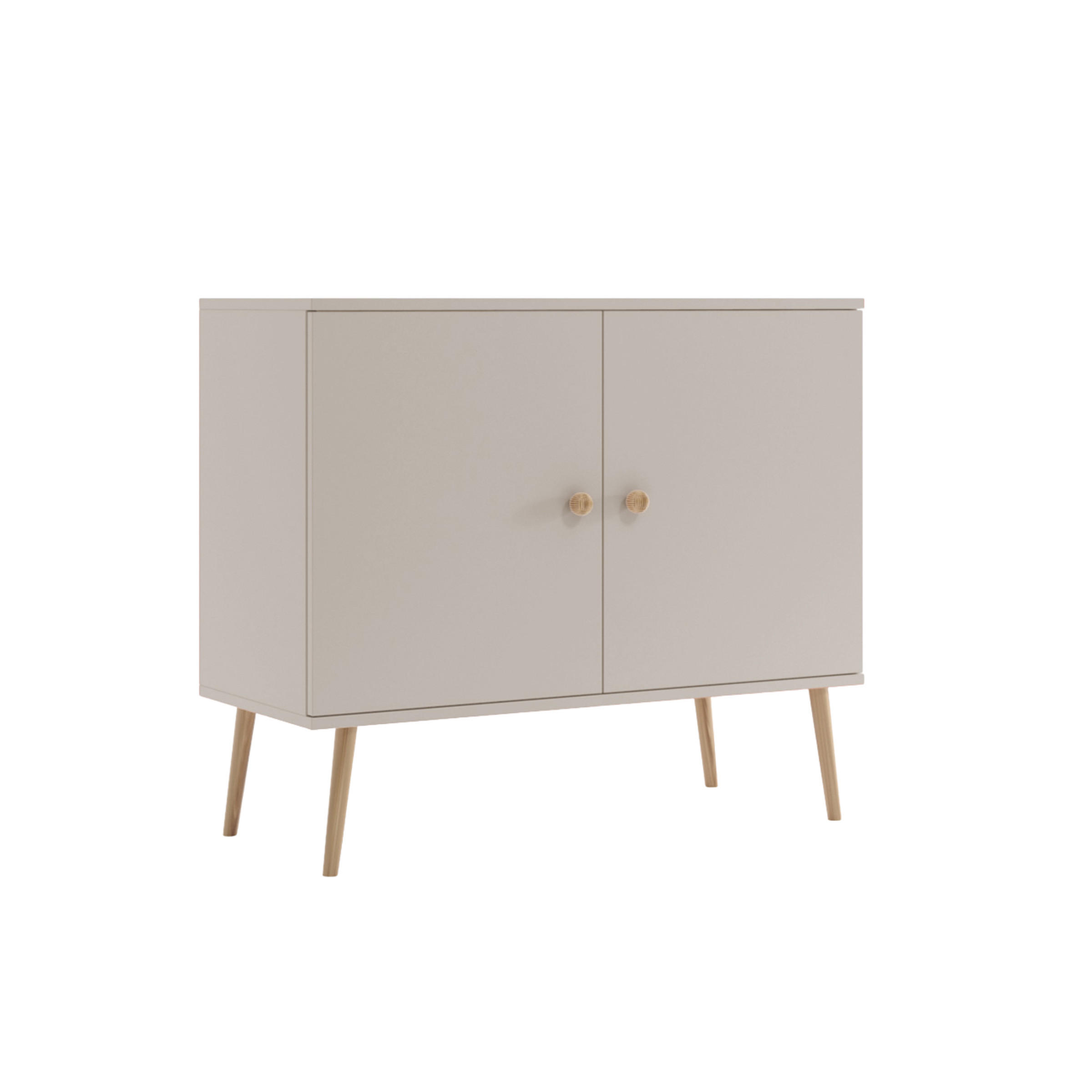 KOMMODE NATURA, 100 cm, Kaschmir, 2-türig - Grau, Holz (100/85/42cm) - Excellent Home