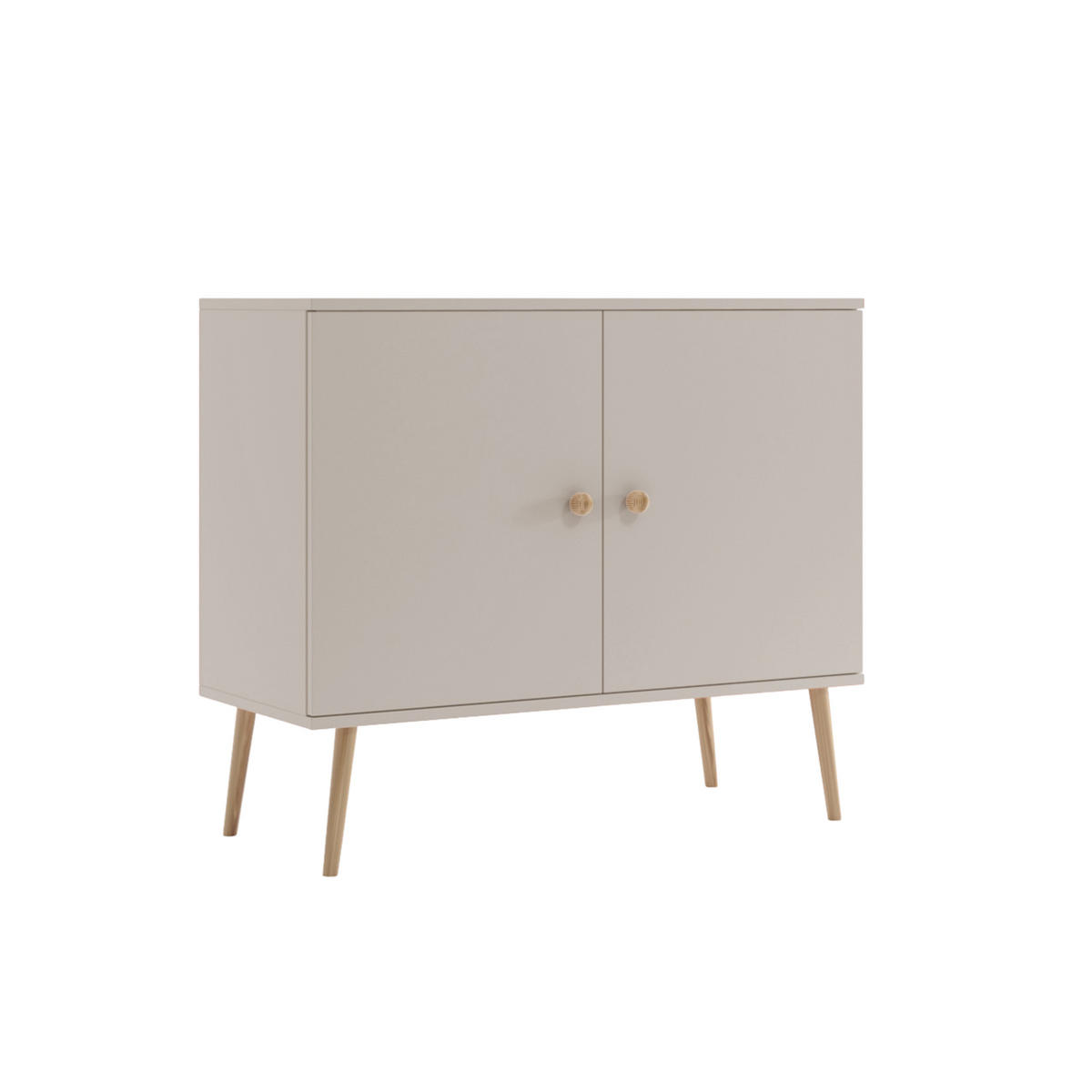 KOMMODE NATURA, 100 cm, Kaschmir, 2-türig - Grau, Holz (100/85/42cm) - Excellent Home