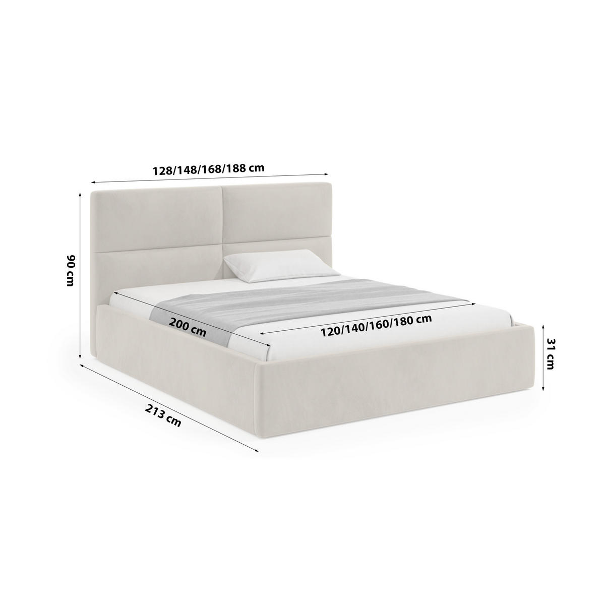 POLSTERBETT Mit Bettkasten Stove 120x200 cm, Beige - Beige, Textil (120/200cm) - Fedve