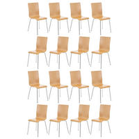 BESUCHERSTUHL 16er Set Holz natura - Eukalyptusholzfarben, Holz/Metall (43/87/47cm) - CLP