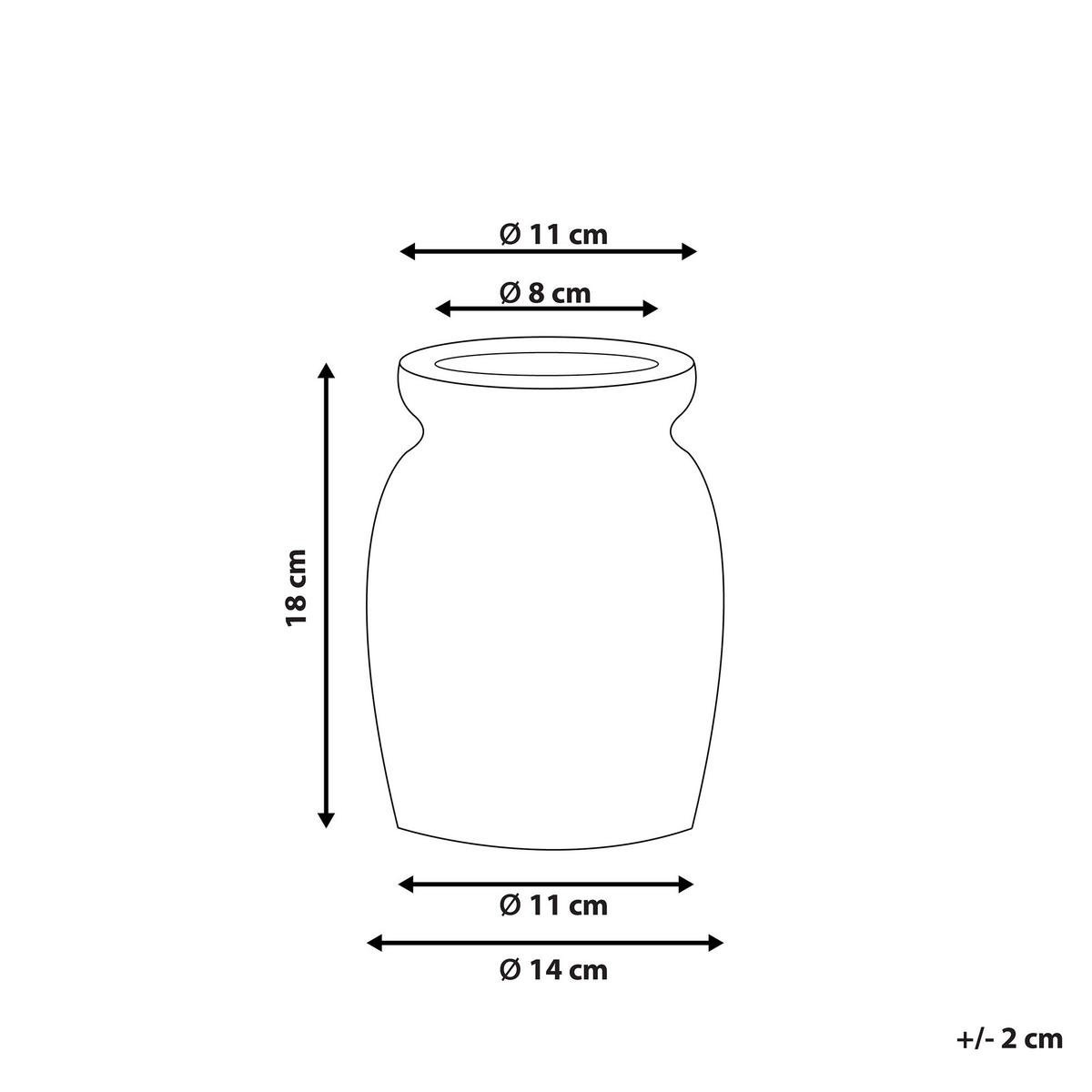 BLUMENVASE Steinzeug weiß Amida - Weiß, Stein (18cm) - Beliani