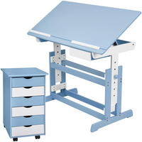 SCHREIBTISCH ,pflegeleicht,blau - Blau, Holz (55/94/109cm) - tectake
