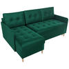 ECKSOFA Fado mit Schlaffunktion Grün Samtstoff - Grün, Textil (210/141cm) - Bromarkt