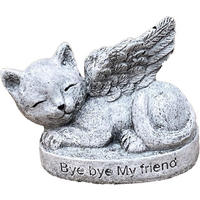 STEINFIGUR Katze frostfest Bye Bye My Friend frostfest massiv Grabstein - Grau, Stein (6/8/7cm) - stoneandstyle