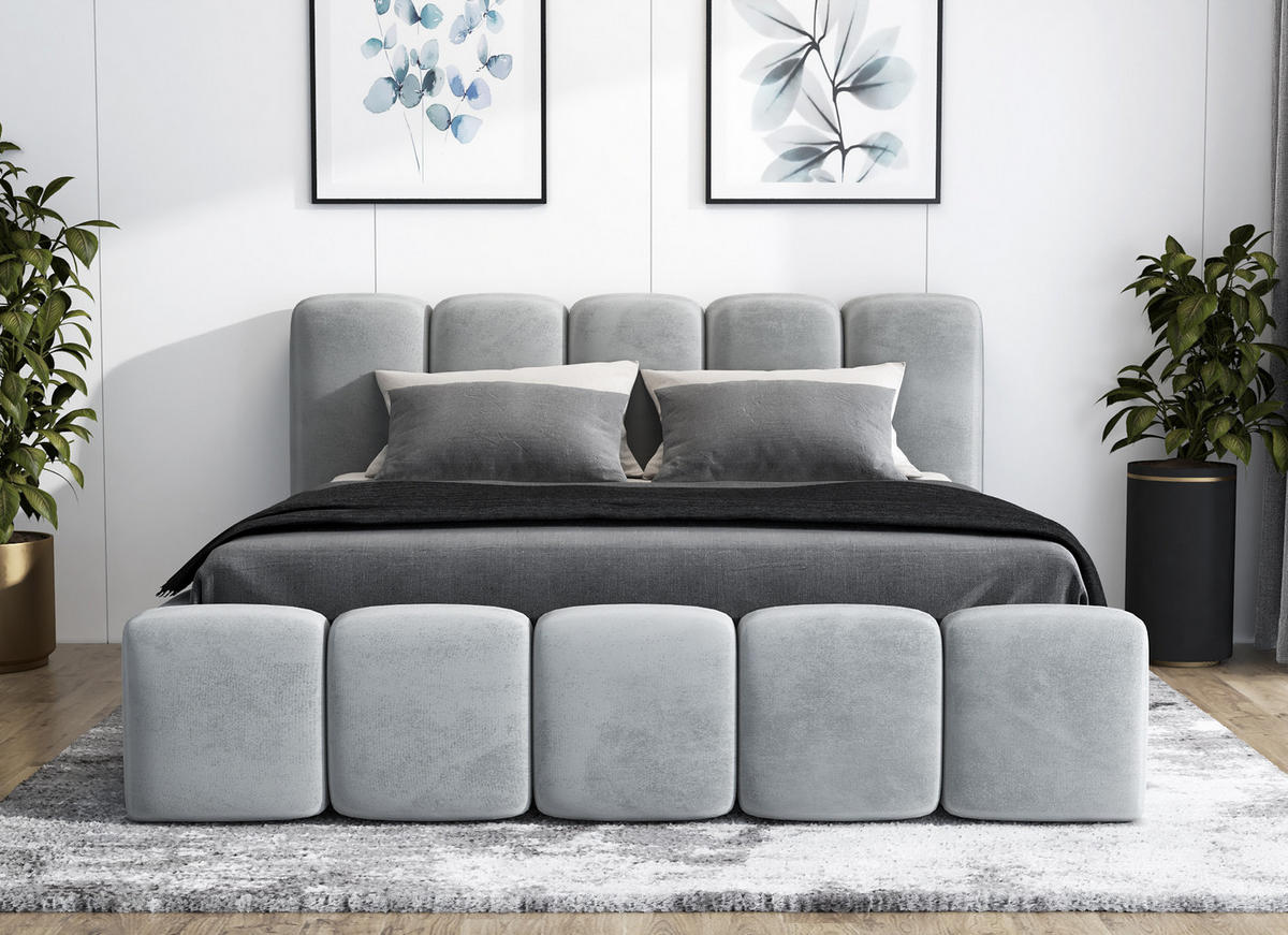 POLSTERBETT SONIC 90 x 200 cm Grau - Grau, Textil (90/200cm) - A&J MöbelLand