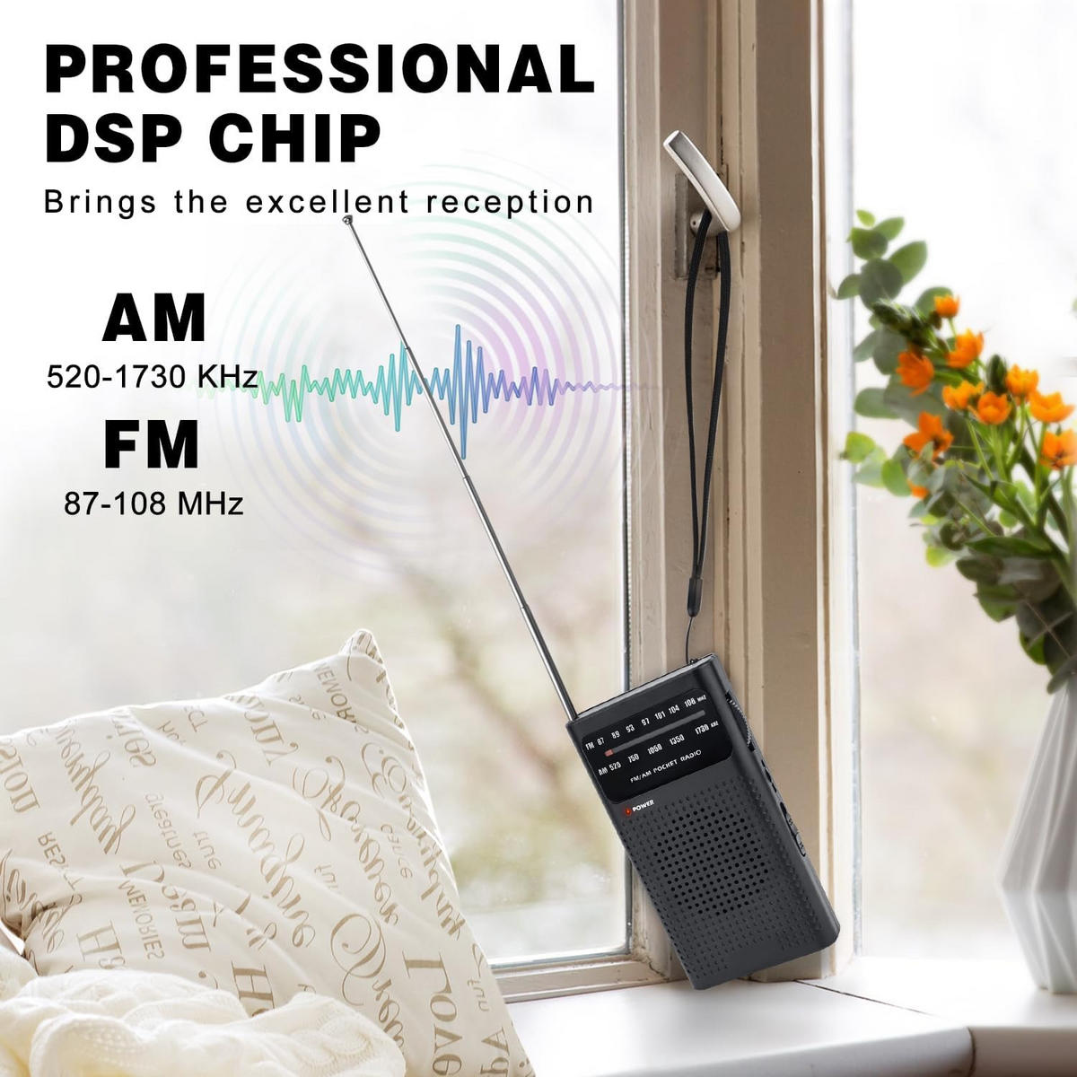 RADIO – FM/AM – Batteriebetrieben – Schwarz - Schwarz, Kunststoff (12.8/7/2.7cm) - DCA