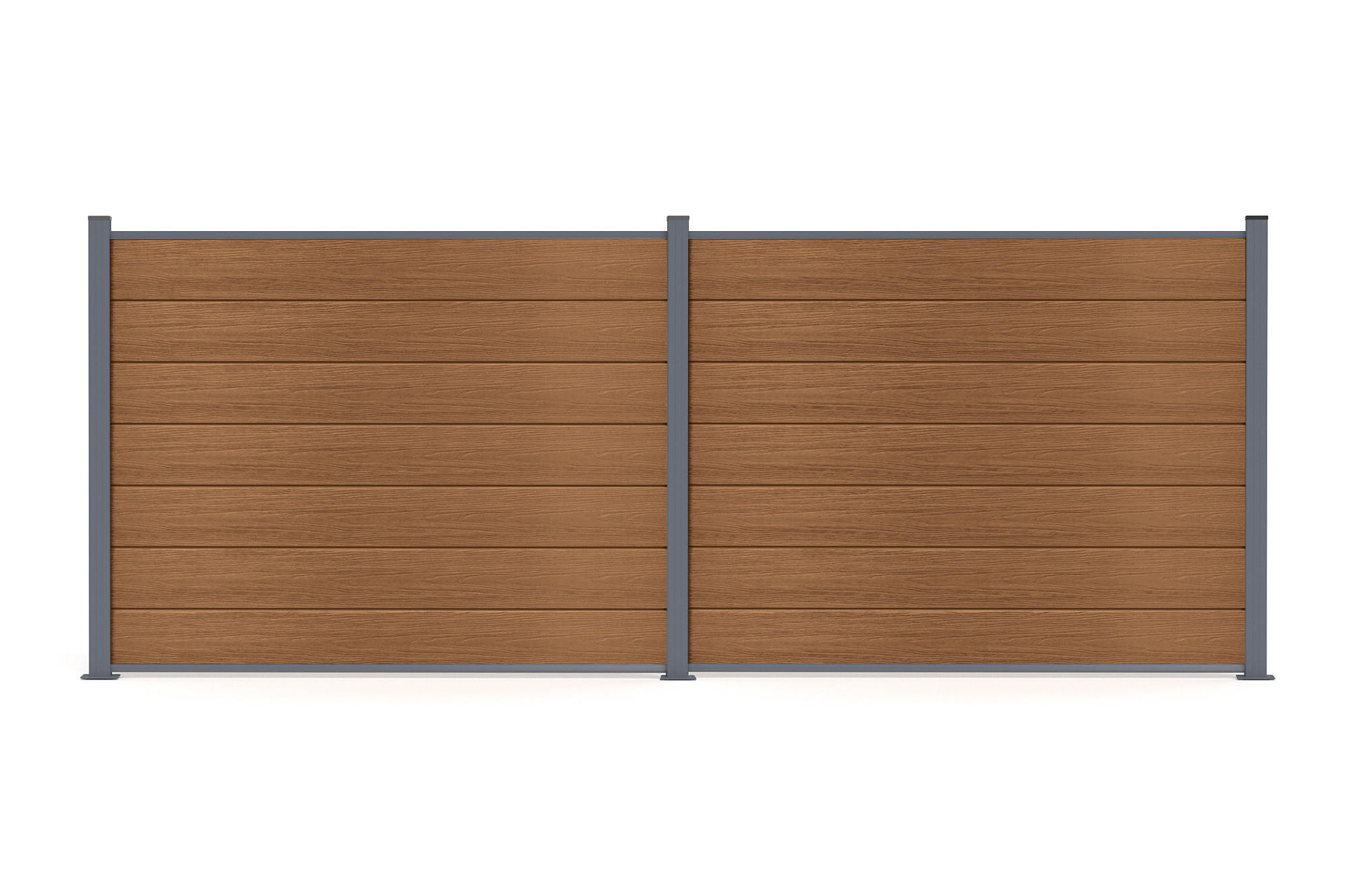 VERBUNDZAUN 2 m STOCKHORN H. 150 cm auf Teakholz-Sockel - Braun, Holzwerkstoff (200/150cm) - Casanoov