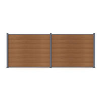 VERBUNDZAUN 2 m STOCKHORN H. 150 cm auf Teakholz-Sockel - Braun, Holzwerkstoff (200/150cm) - Casanoov