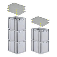 EUROBOX 5x Nextgen Economy Mit Auflagedeckel Grau/Gelb Griffe Geschlossen 30 Liter - Gelb, Kunststoff (30/32/40cm) - PROREGAL