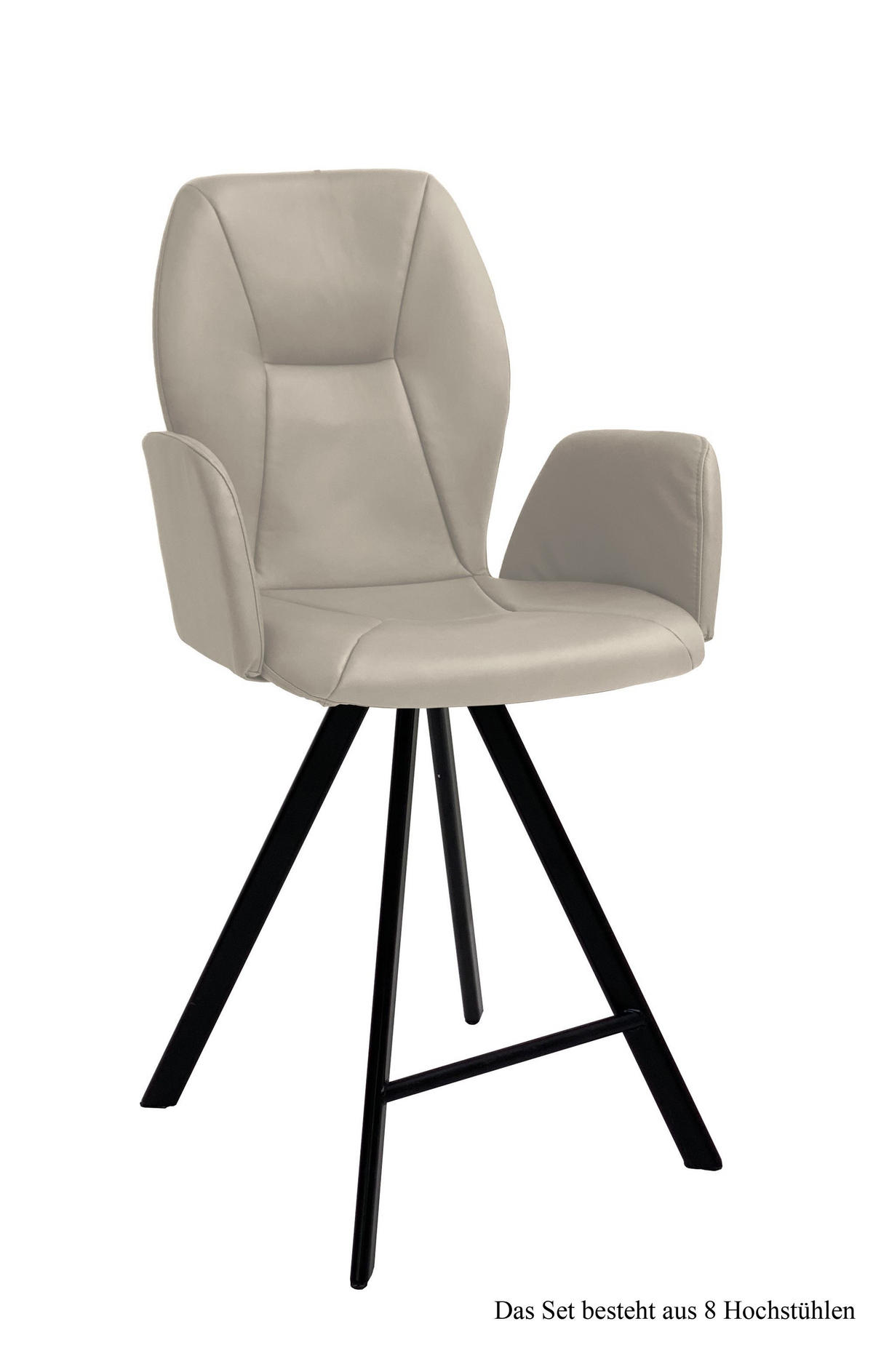 THEKENSTUHL drehbar (8er-Set) Diarria 58x109x60 Schwarz/Natur - Schwarz/Naturfarben, Kunststoff (60/109/58cm) - 58aufmkessel