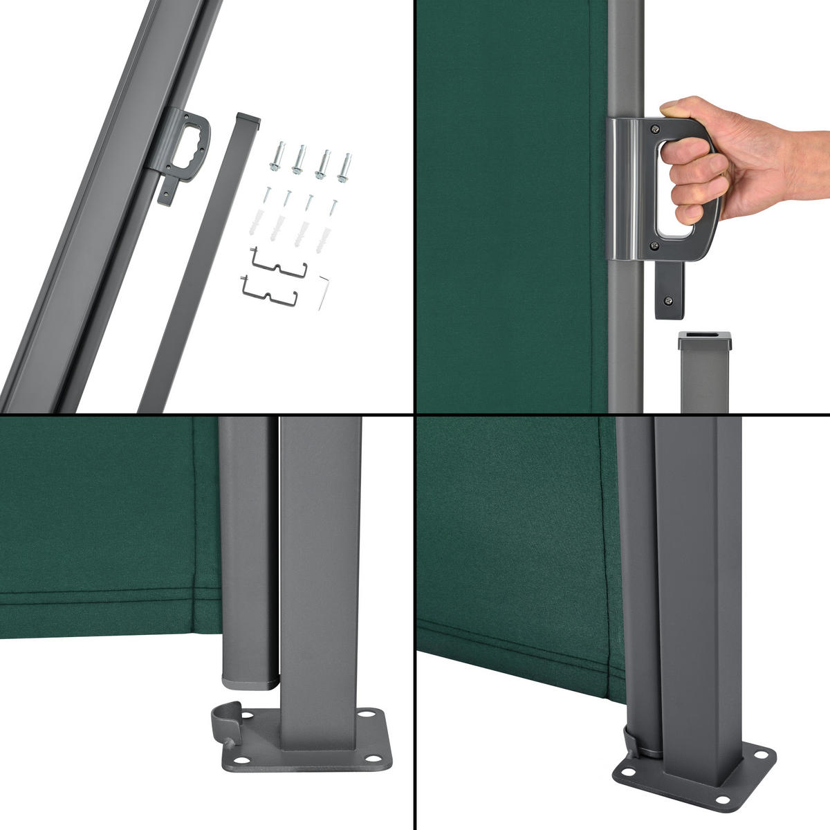 SEITENMARKISE Mulhacén - Dunkelgrün, Textil (300/160cm) - pro.tec
