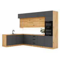 ECKKÜCHE 330 x 230 cm – Nexa K105-G330 – in Grau & Woodline / Matt - Schwarz/Eiche Artisan, Holz/Metall (330/212/58cm) - ROYAL24_MARKT