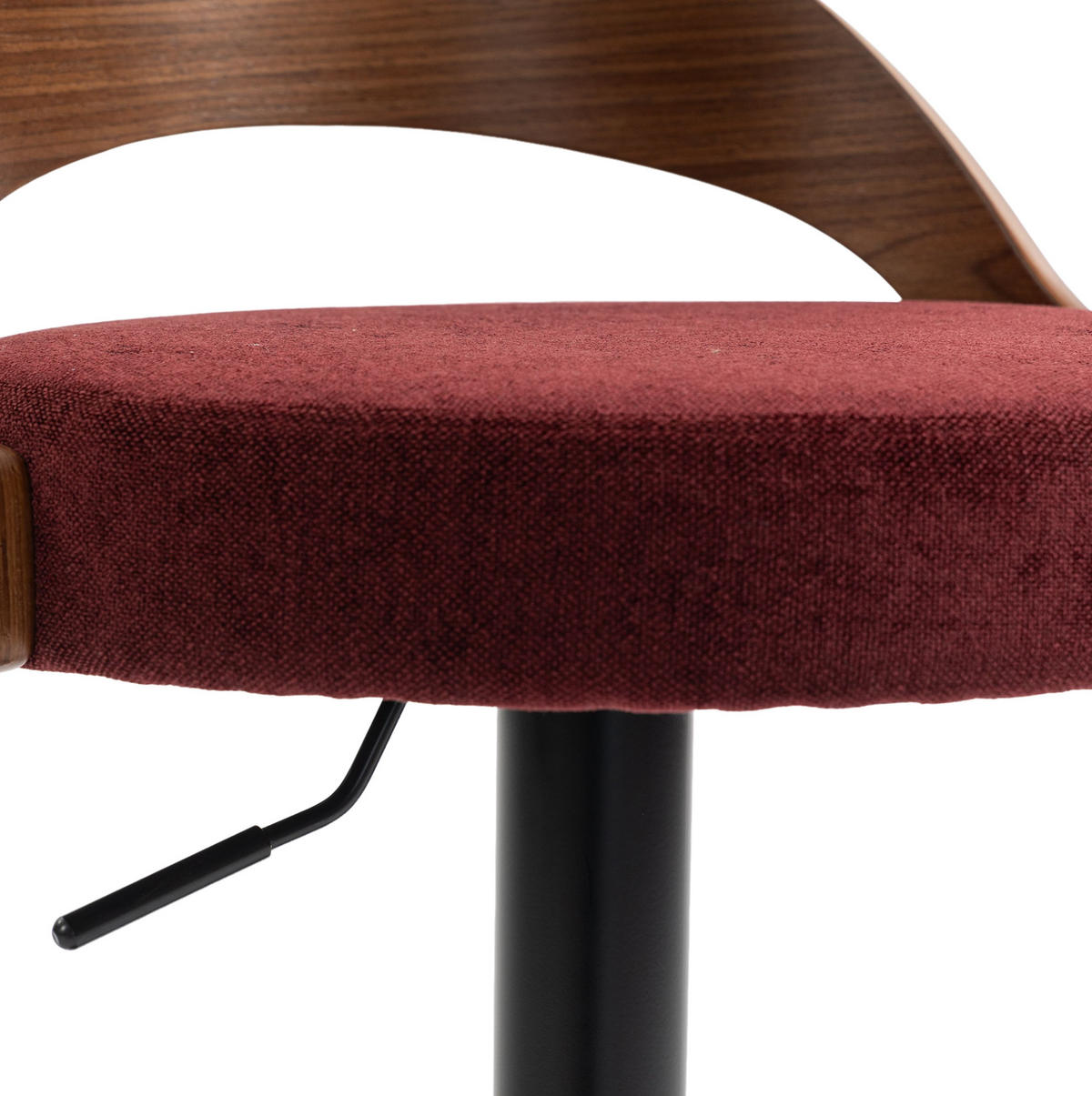 BARHOCKER 2er-Set, 360° drehbar, höhenverstellbar, Weinrot - Weinrot, Metall (42/77/42.5cm) - MIVRAY
