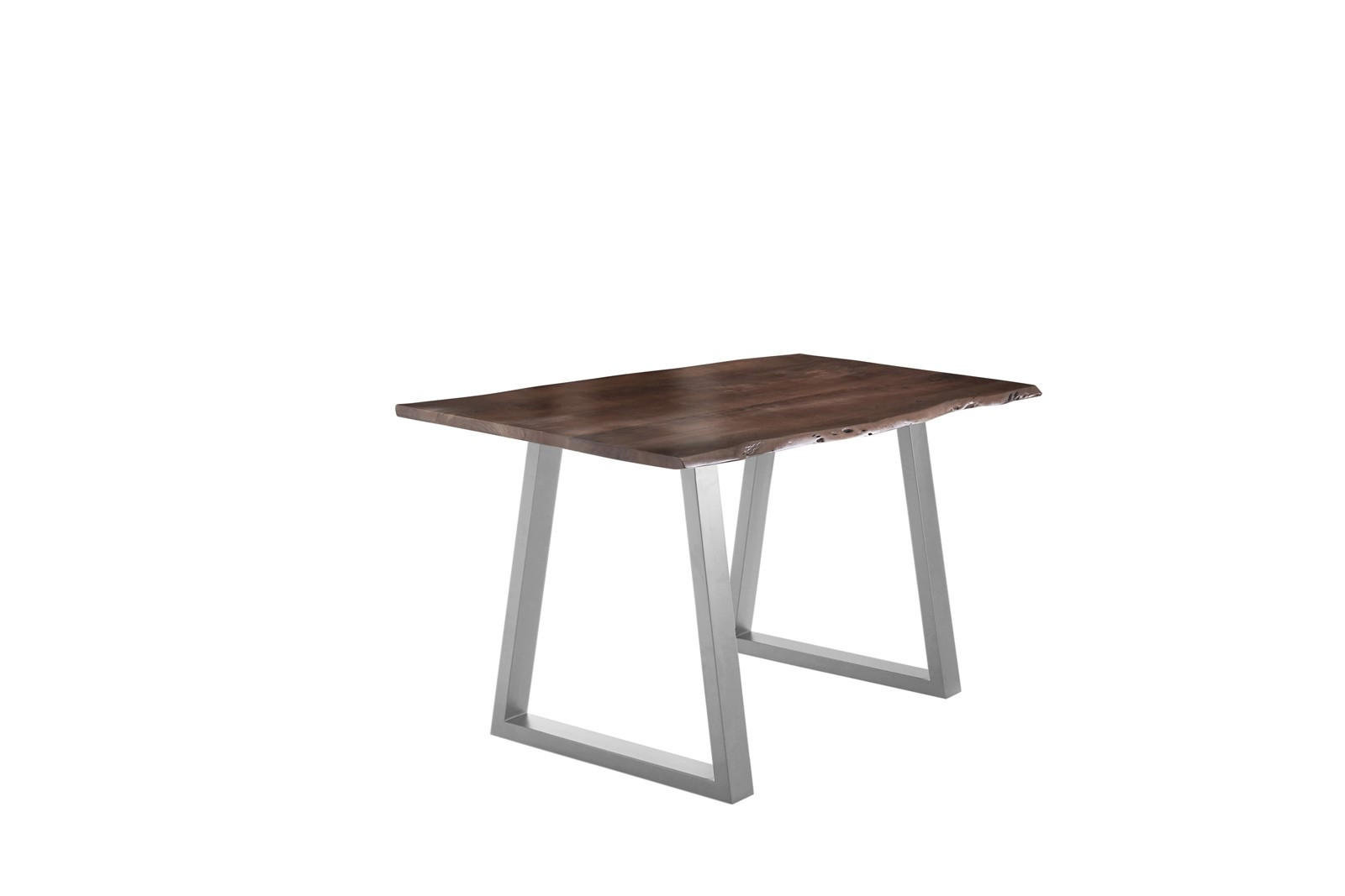 ESSTISCH LUBIN - Silberfarben/Braun, Holz/Metall (80/120/77cm) - SAM
