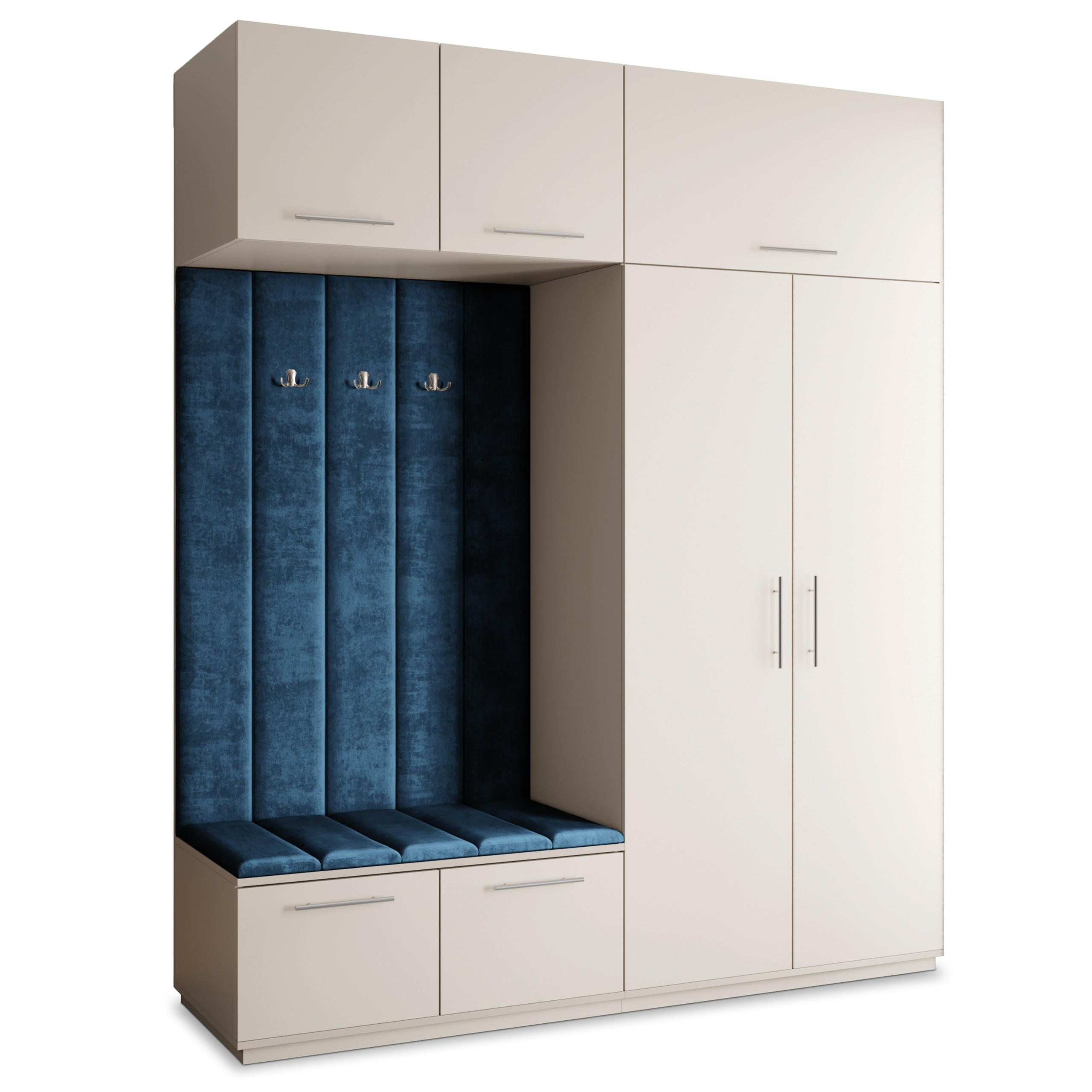 Masseno Garderobenschrank Kaschmir, Blau 200x240x60 cm