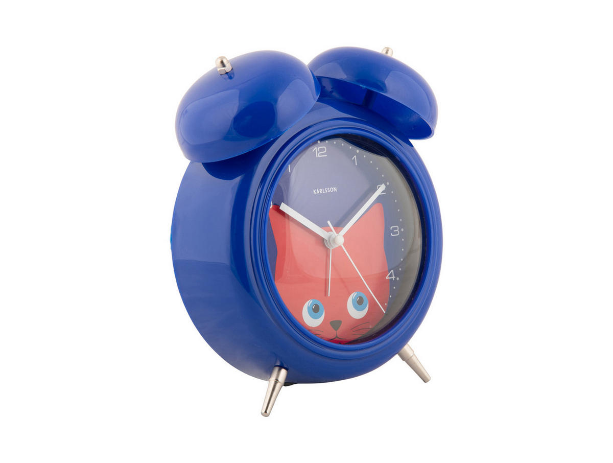 WECKER Peekaboo Cat 15.2/15.2/18.2 cm - Dunkelblau, Kunststoff (15.2/18.2/15.2cm) - Karlsson