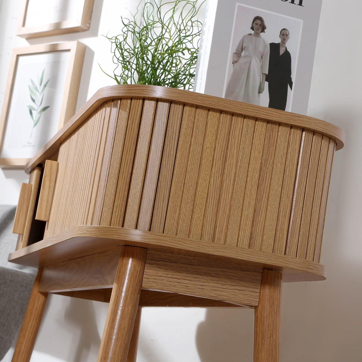 KONSOLE 2 schiebetüren ernest 100/35/80,5 cm - Eschefarben, Holzwerkstoff (43/35/80.5cm) - Calicosy