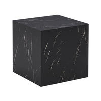 COUCHTISCH Marmor AMIRI M - 50 x 50 cm Schwarz - Schwarz, Holzwerkstoff/Textil (50/50/50cm) - Home Deluxe
