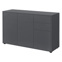 SIDEBOARD Paarl 3-türig - Dunkelgrau, Holzwerkstoff (117/74/36cm) - [en.casa]
