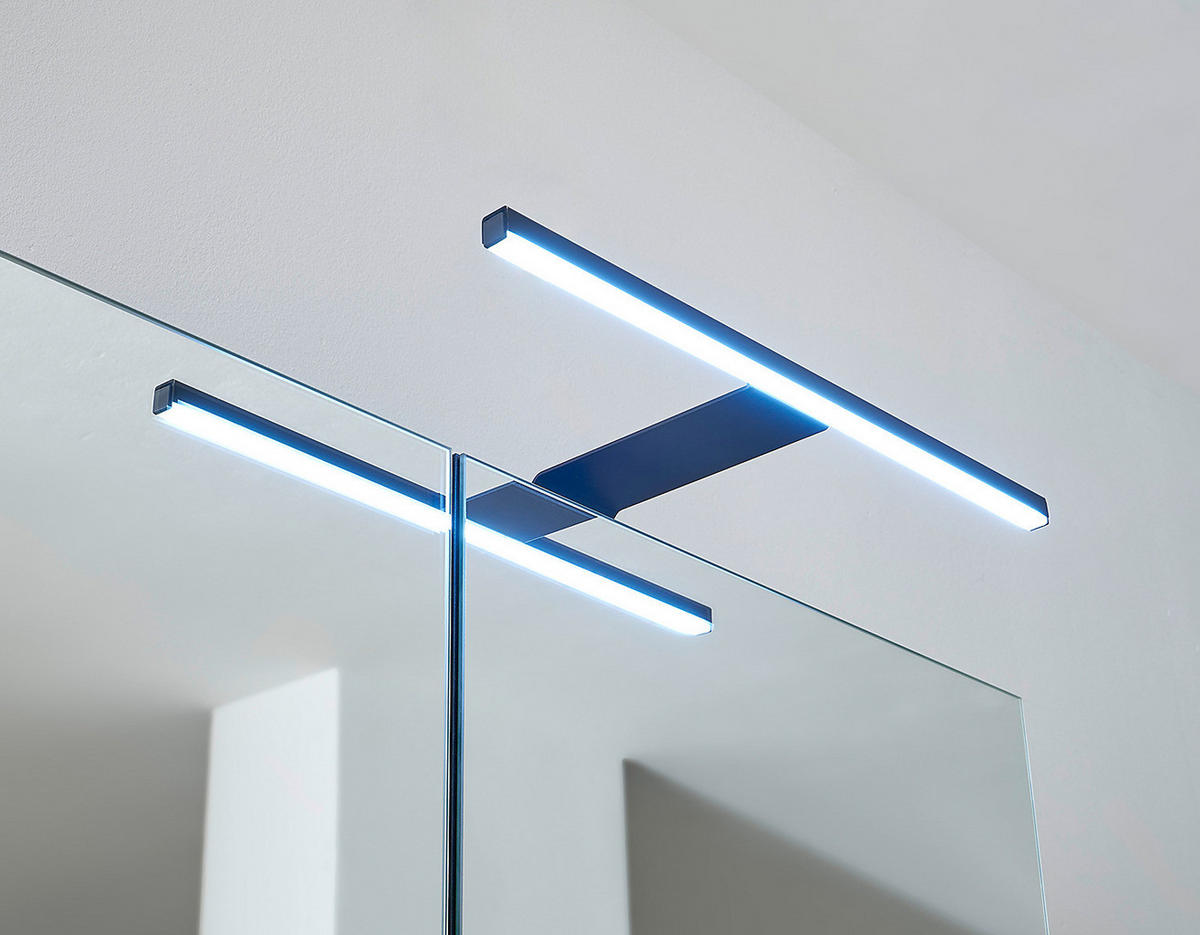 SPIEGELSCHRANK mit Beleuchtung - Grau, Holzwerkstoff (60/75/22cm) - home24