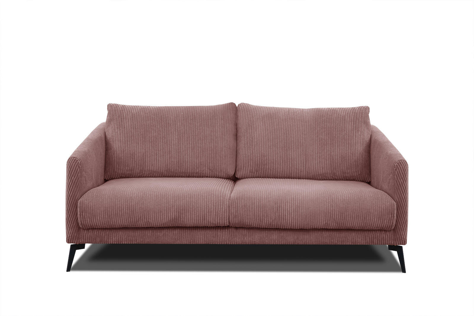SOFA VILT 2,5-Sitzer, altrosa - Schwarz/Altrosa, Holzwerkstoff/Kunststoff (202/89/94cm) - Courtois Laville