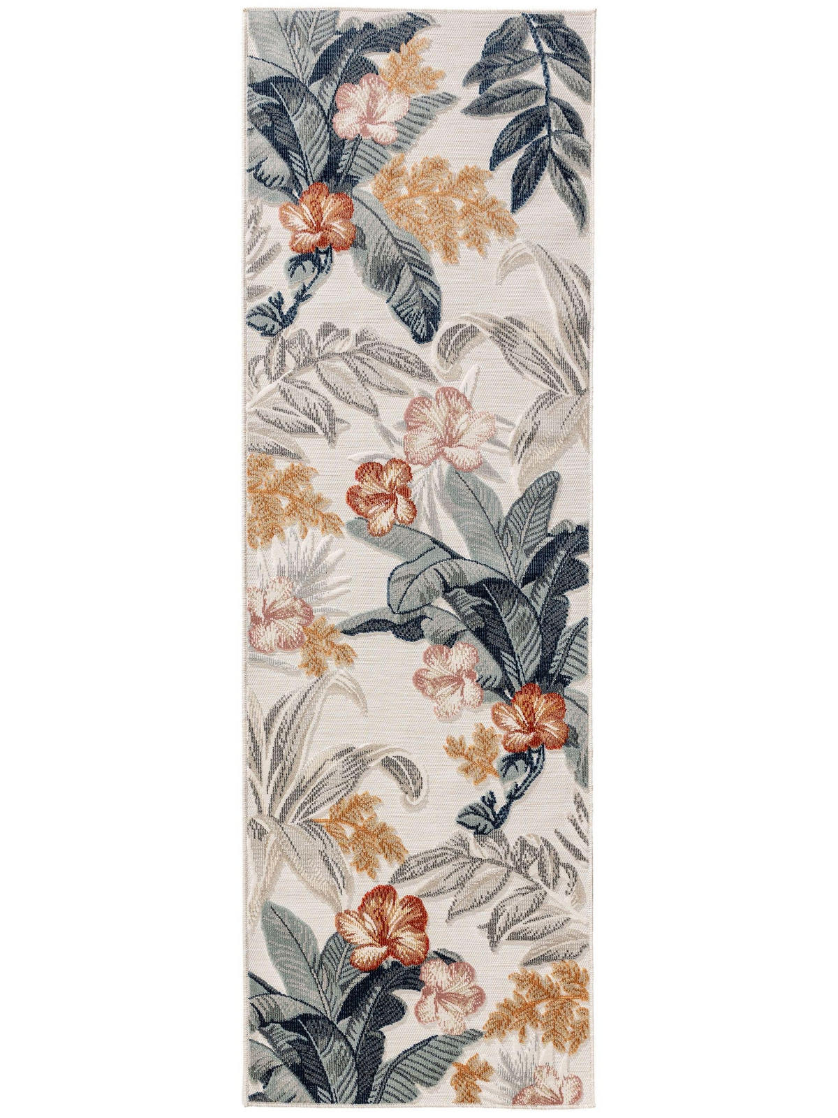 Outdoorläufer Flora Multicolor 80x250 cm - Creme, Kunststoff (80/250cm) - benuta