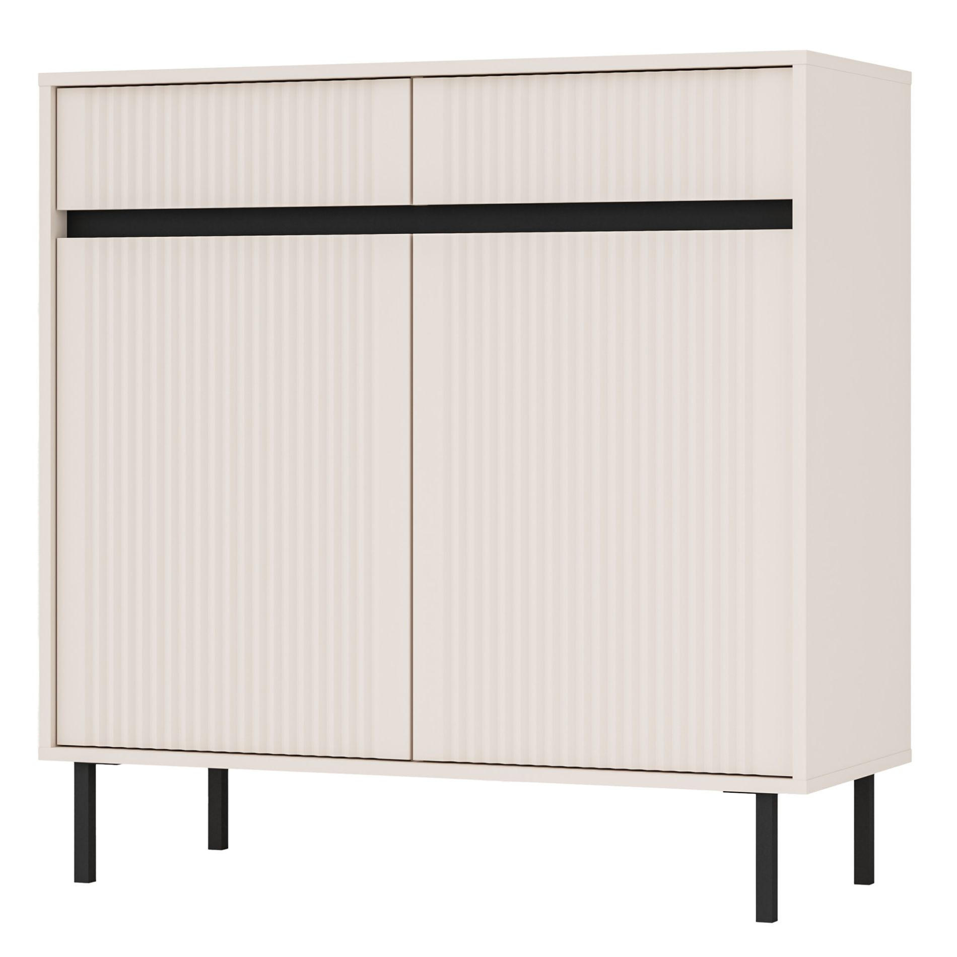 SIDEBOARD Osaka Sandbeige 100 cm - Beige/Schwarz, Holzwerkstoff/Metall (100.2/100/40cm) - Selsey