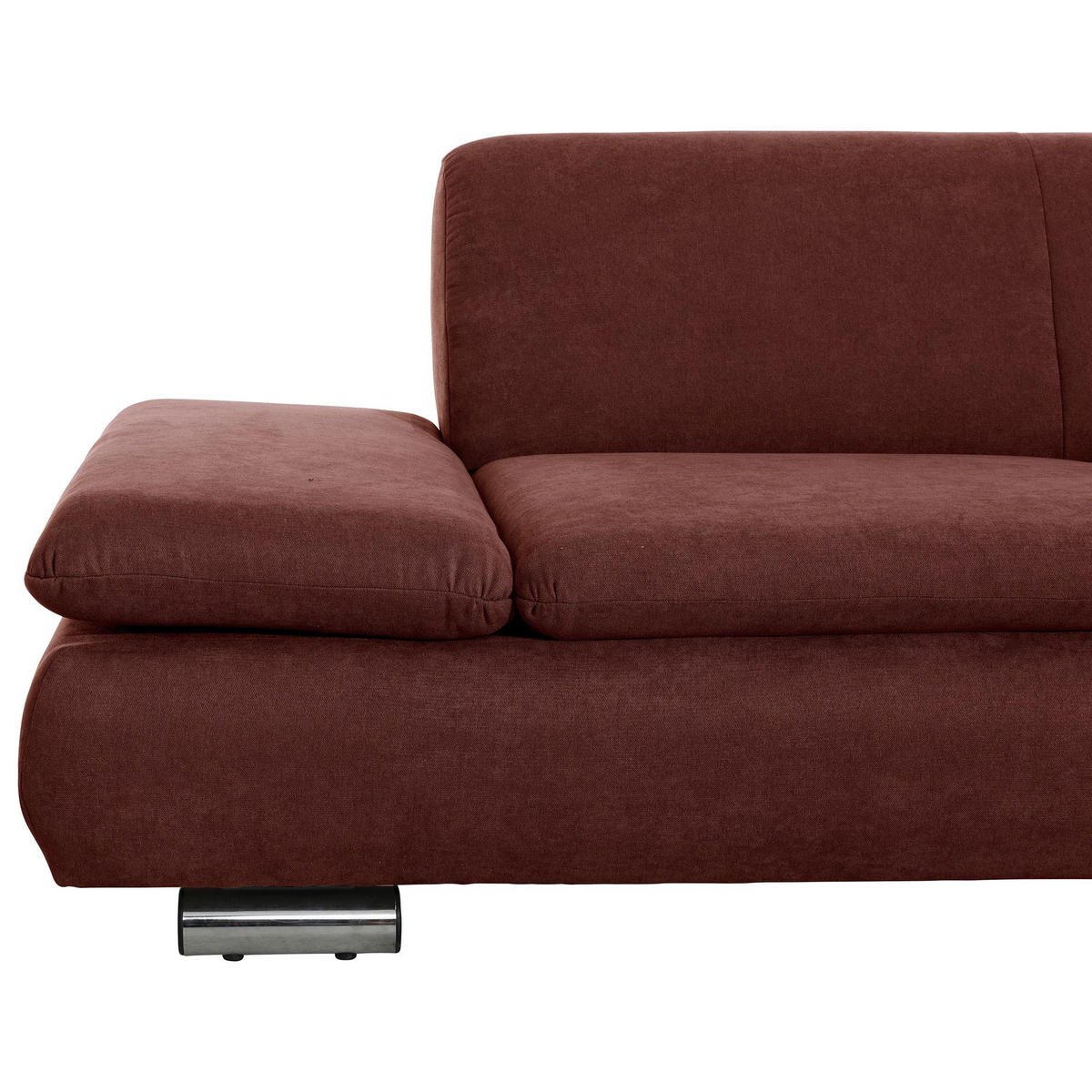 ECKSOFA mit Ottomane rechts Kaye Flachgewebe rot - Rot, Kunststoff (190/270cm) - 58aufmkessel