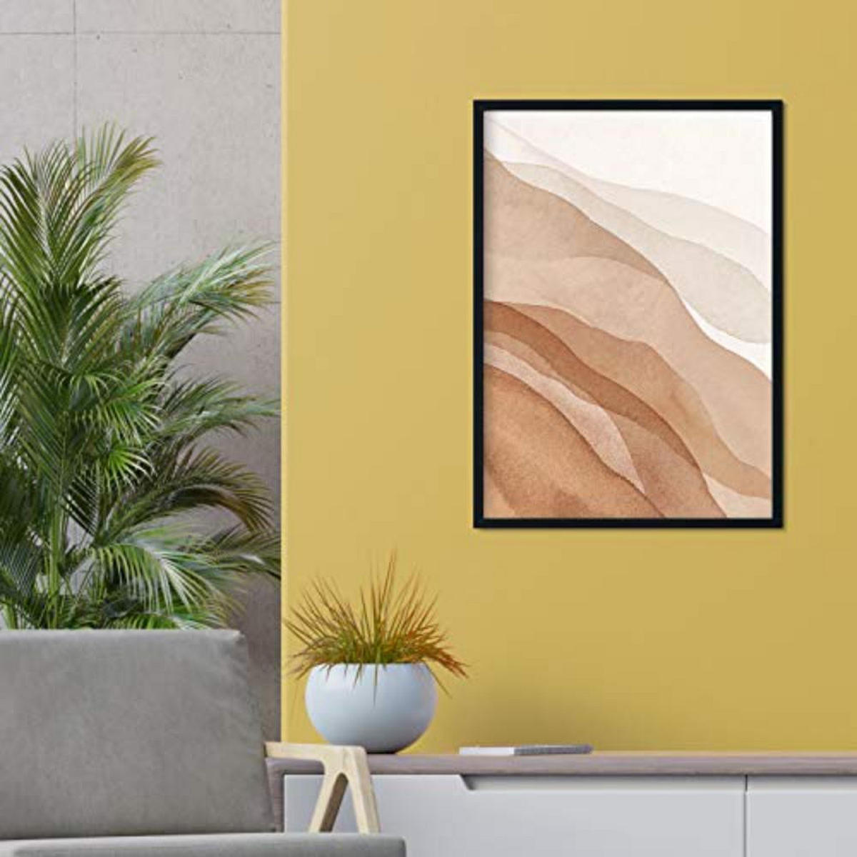 POSTER Set mit 4 Blätter und abstrakten Formen mit braunen Tönen A4 Rahmenlos - Klar, Papier (29.7/3cm) - Nacnic