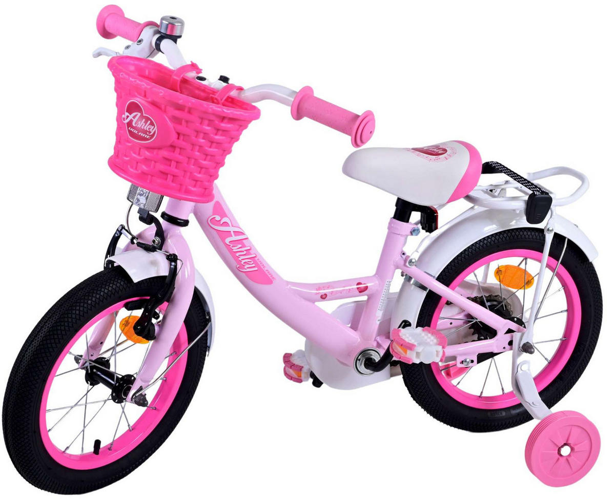 KINDERFAHRRAD Ashley - Mädchen - 14 Zoll - Rücktritt + Handbremse - Rosa - Hellrosa, Metall (46cm) - TPFSports