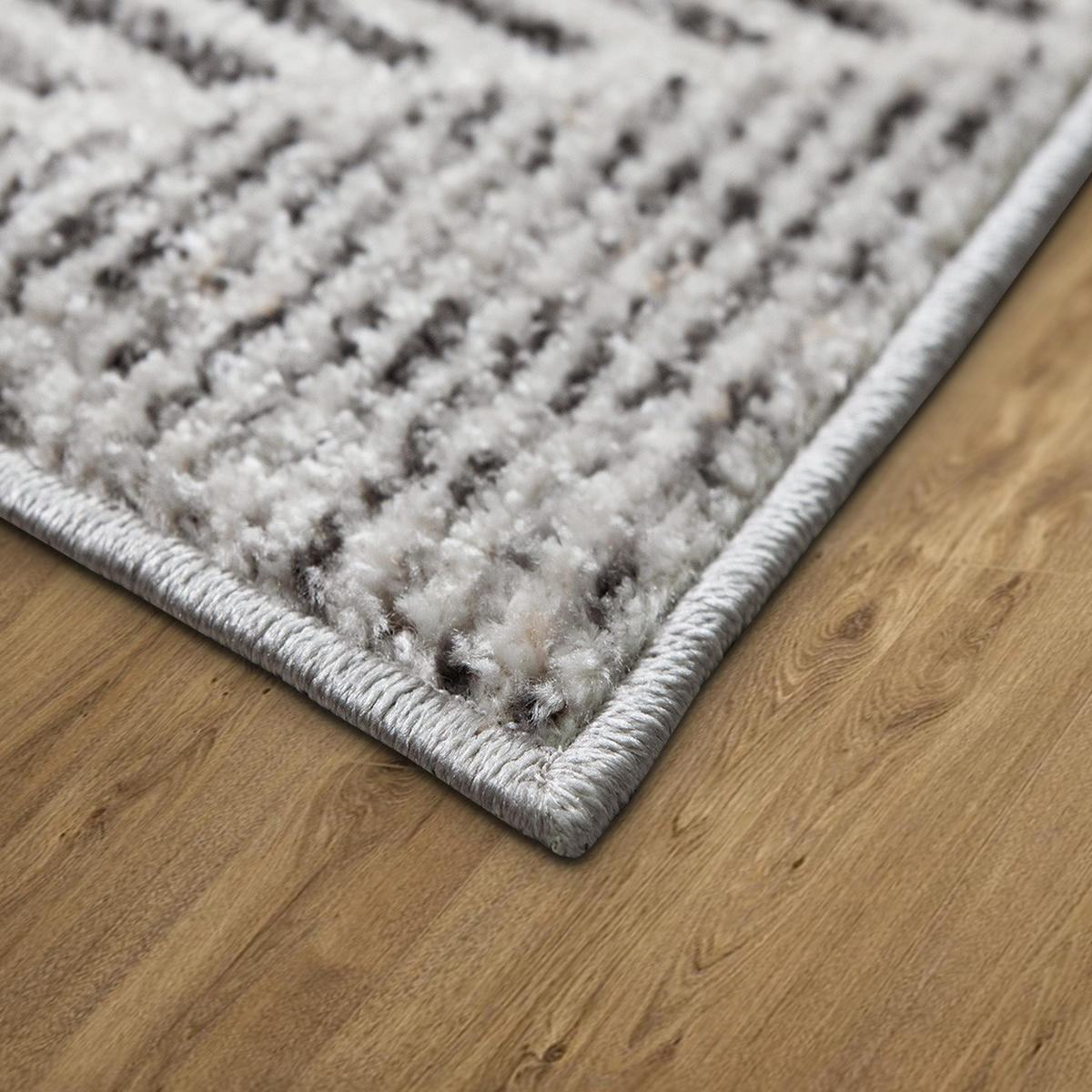 TEPPICH Harmonia geometrisches Design Dreieck Hoch-Tief-Effekt grau 80 x 150 cm - Creme/Grau, Kunststoff/Textil (80/150cm) - oKu-Tex