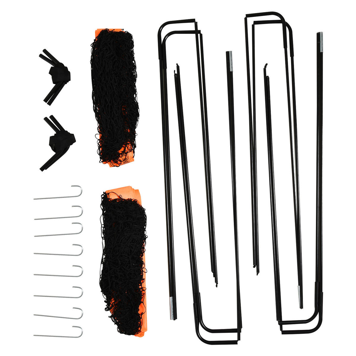 FUSSBALLTOR DE-10567 Set, 183x90x90 cm mit Tragetasche Orange - Orange, Metall (90/183cm) - ComfortXL