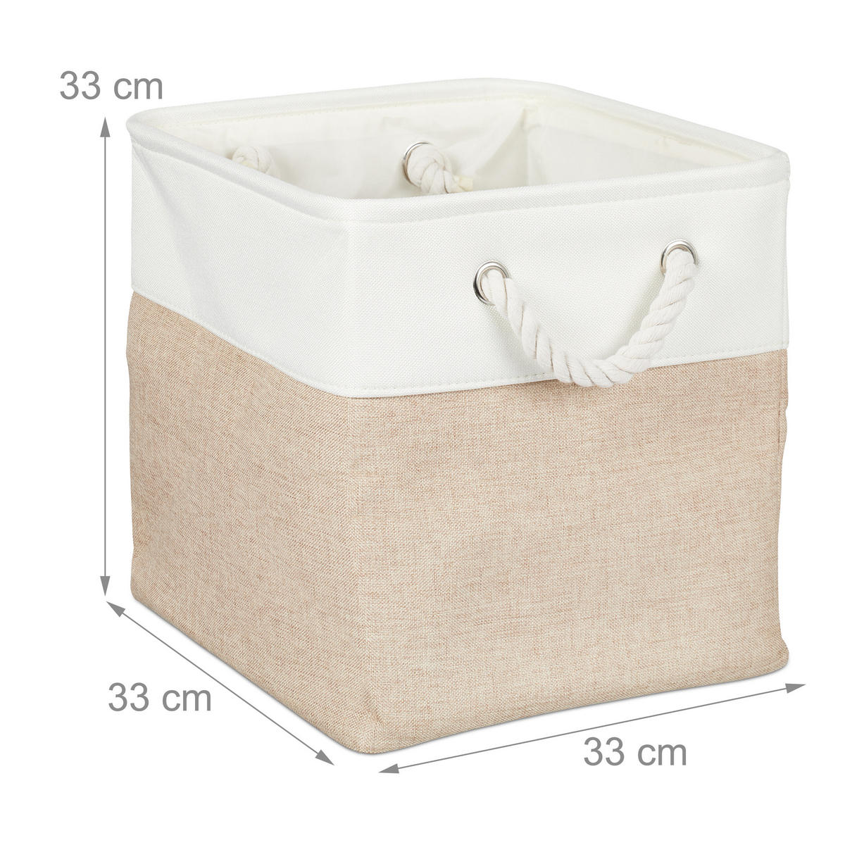 3XAUFBEWAHRUNGSKORB - Multicolor, Textil/Metall (33/33/33cm) - Relaxdays